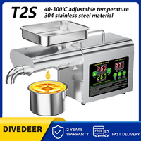 DIVEDEER Peanut Oil Press Machine T2S Automatic 304 Stainless Steel Temperature Control 40°C-300°C Intelligent Oil Press Machine