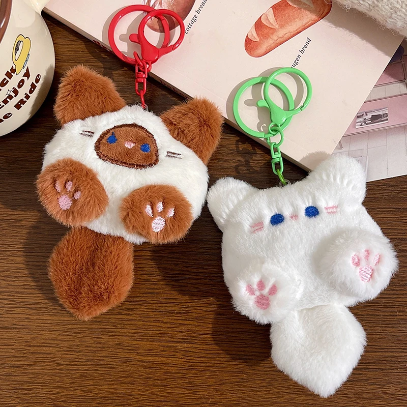 Nuevo lindo muñeco de gato de peluche colgante chica mochila muñeca colgante pareja bolso llavero regalo decorativo