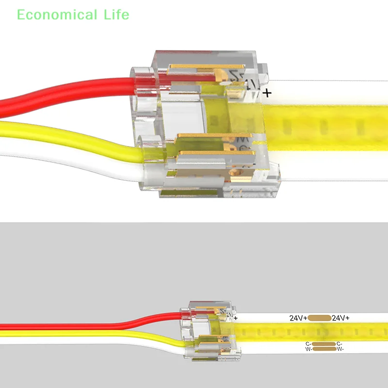 2 3 4-pins COB LED-strip naar strip LED-connectoren Strip naar draadaansluiting Soldeerloze verlenging voor 5 8 10 12 MM LED-stripverlichting