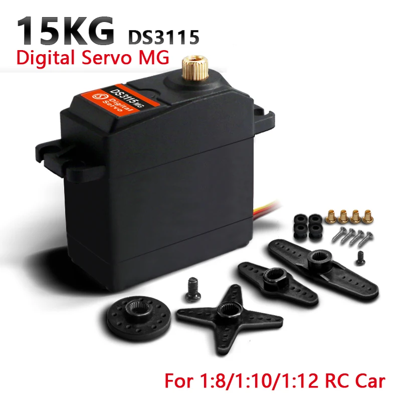 Upgraded DS3115 15Kg High Speed Servo Metal Gear Digital Servo RC Baja Servo For 1/8 1/10 RC Cars,Model Aircraft