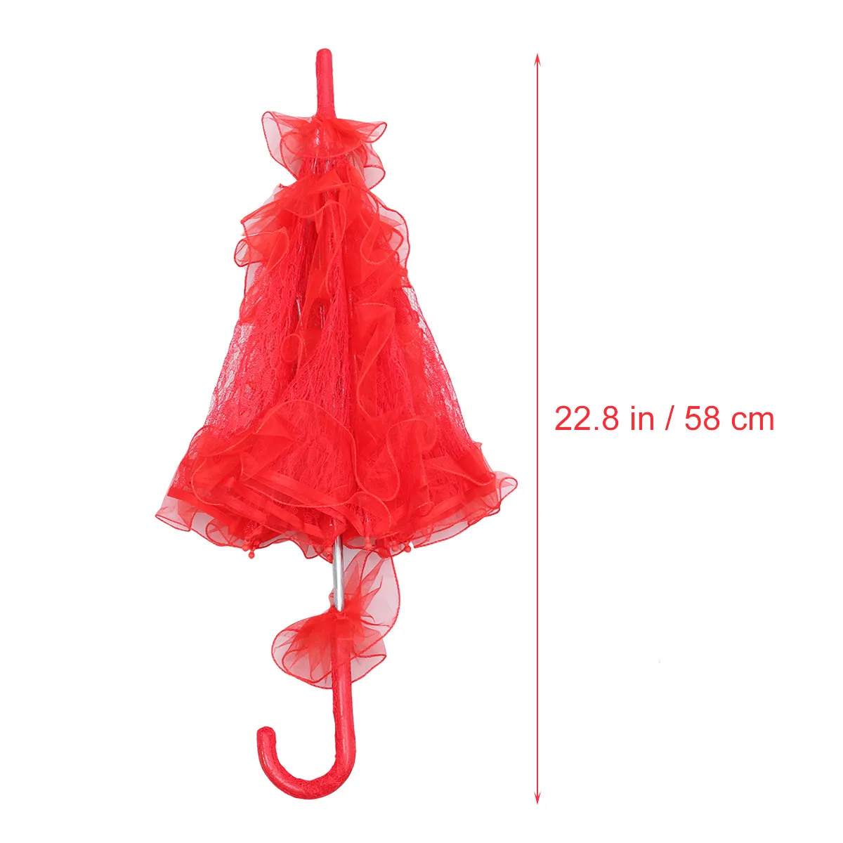 Small Red Wedding Parasol Lace Bridal Umbrella Vintage Handmade Embroidery for Photo Props Party Decoration Bridal Umbrella view 4