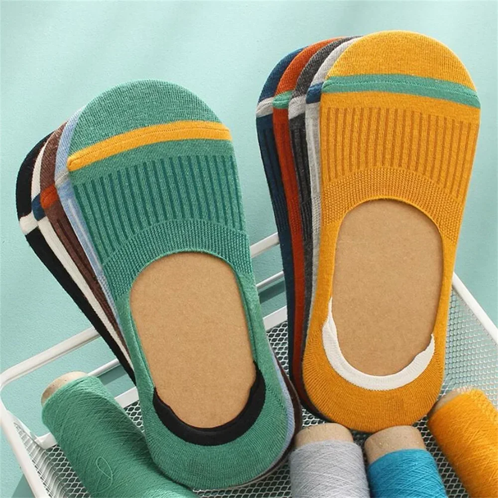 10 Pairs Men Cotton Boat Socks Silicone Non Slip Invisible Thin Socks Sweat-absorbing Male Ankle 2024 Fashion High Quality Socks