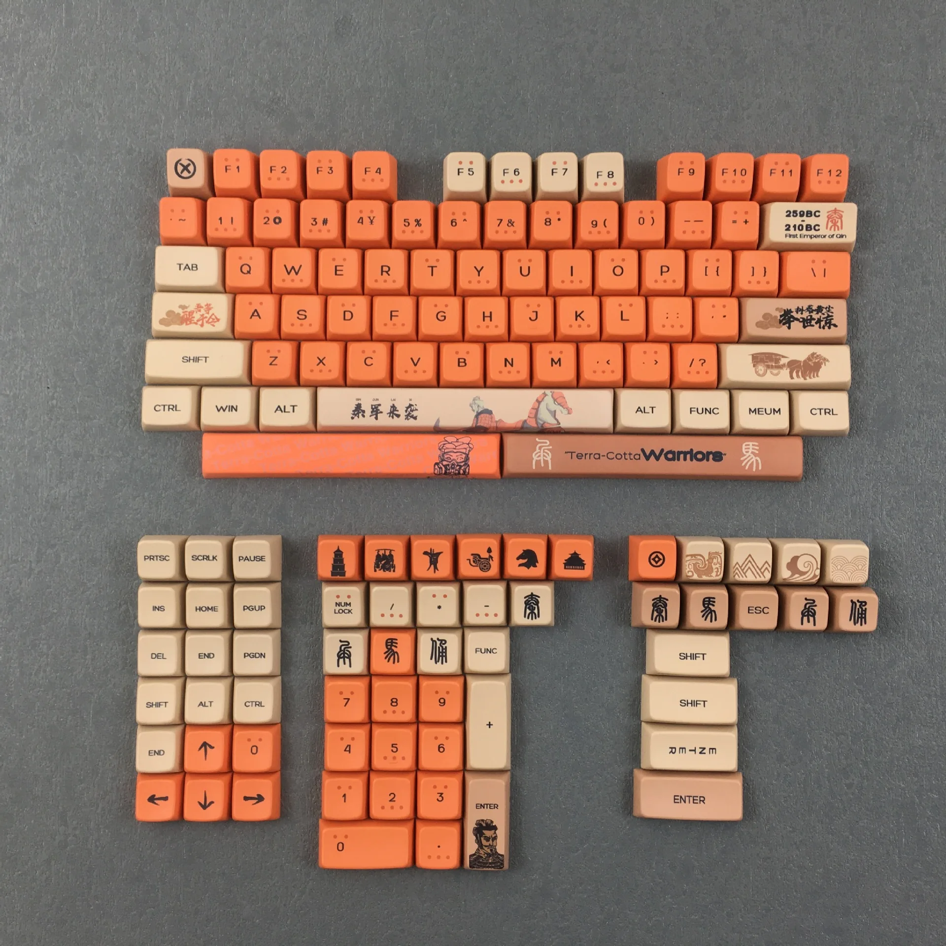 Pbt Keycap 132 Toetsen Terra Cotta Krijgers Sda Profiel Chinese Engelse Keycaps Voor Cherry Mx Switch Gaming Mechanisch Toetsenbord