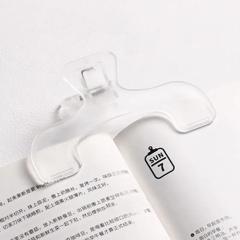 Transparent Plastic Book Clip Simple Reading Aid Fixed Book Holder Bookmarks Creative Design Practical Note Holder for Bookstore