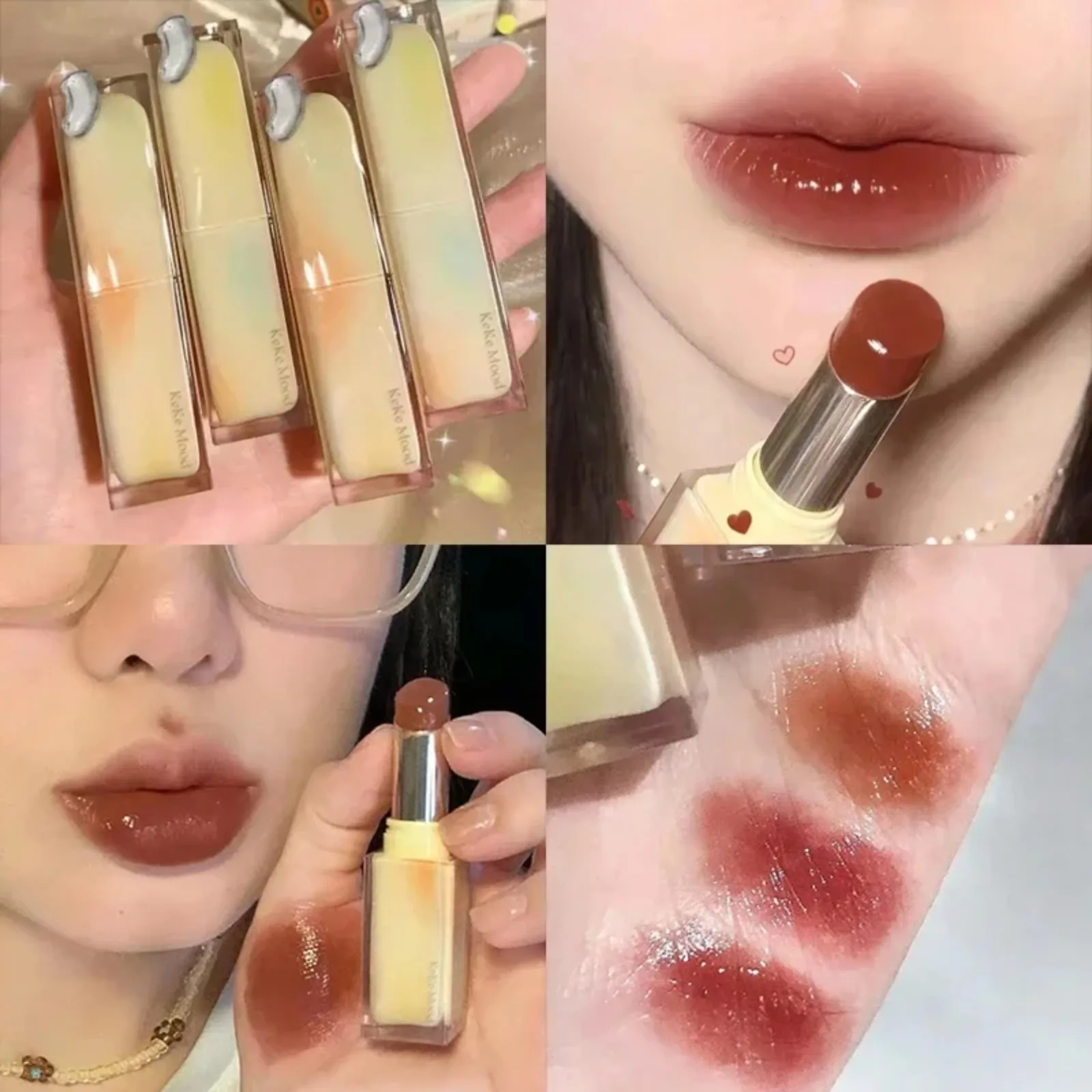 Solid Jelly Lipstick Crystal Lip Balm Water Wave Mirror Lip Gloss Długotrwały nawilżający błyszczyk do ust Pielęgnacja ust Kosmetyk do makijażu