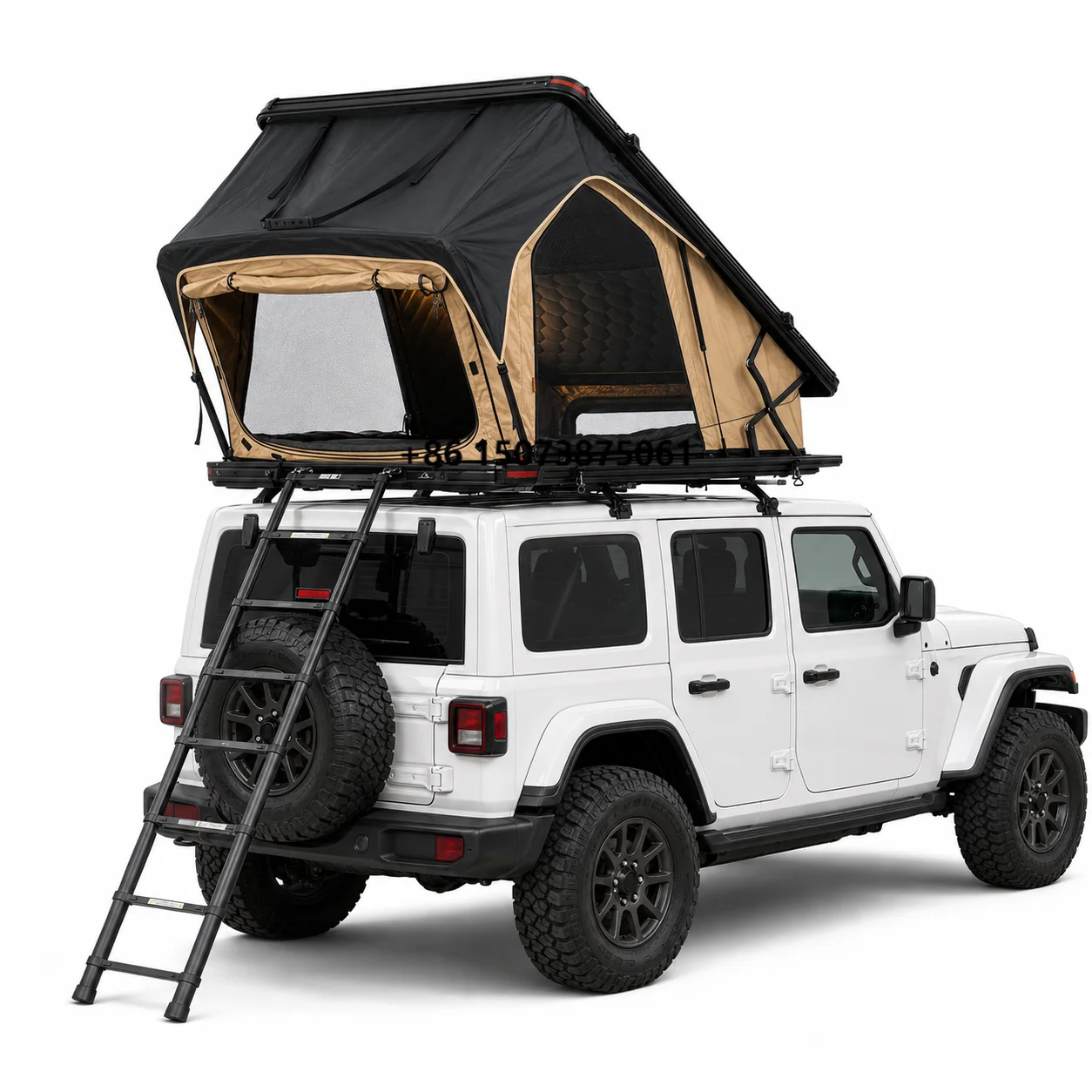 Compact Fold up Aluminum Off-Road Expeditions Car Roof Tent Hard Case Tent with Triangular Vent Panels Foam Mattress