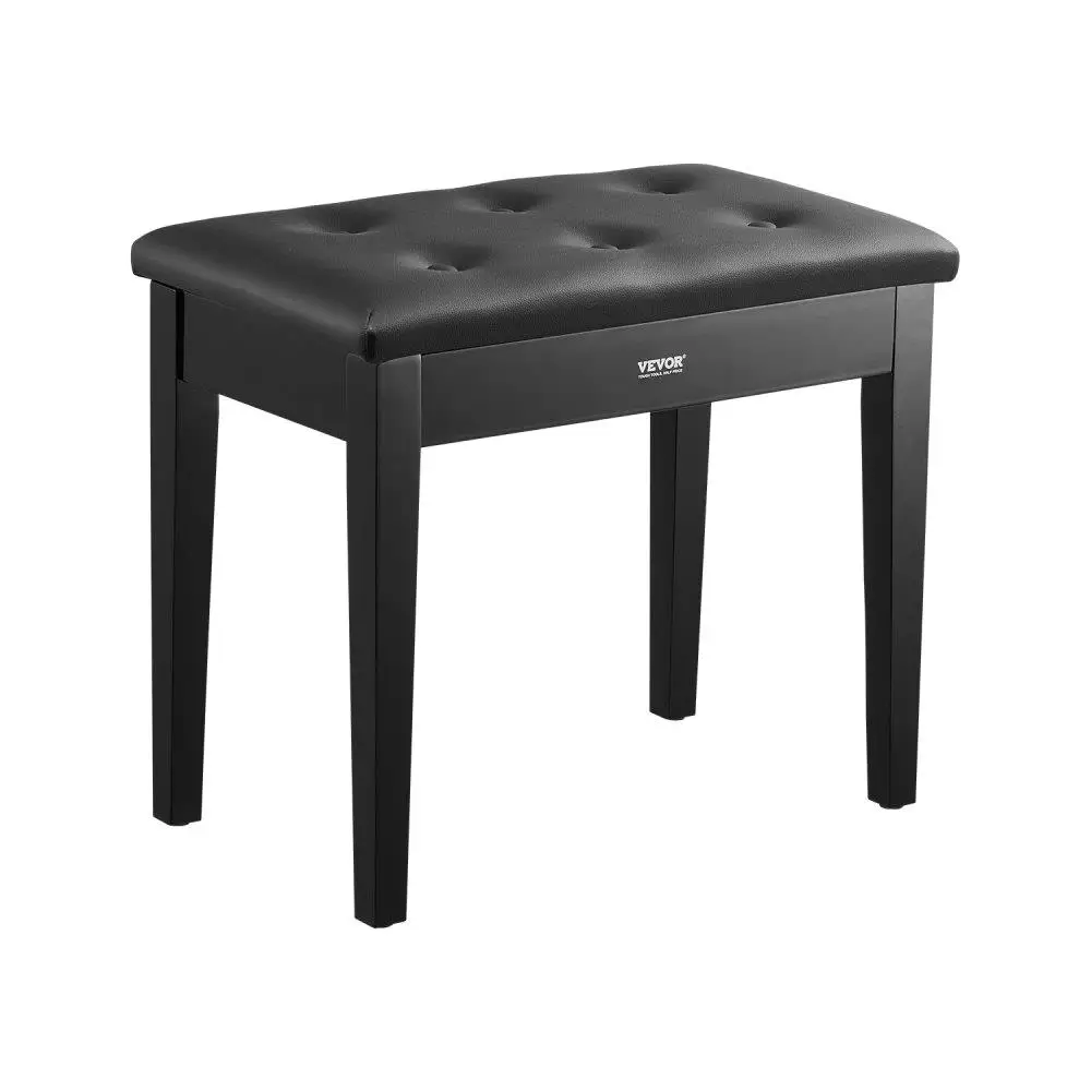 

Piano Bench Storage Padded Cushion Wooden Seat Multi-Functional Vanity Bookcase Stool