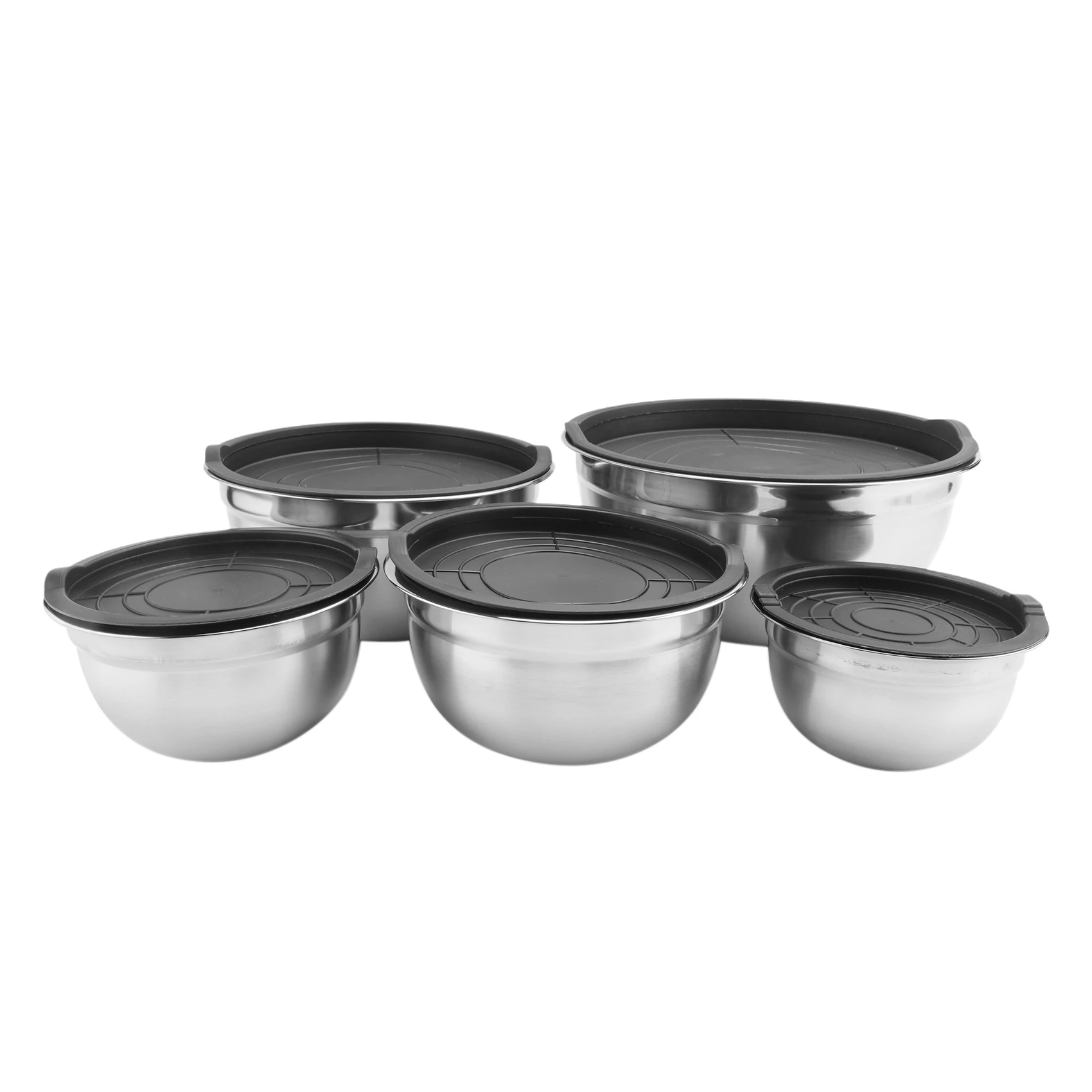 5 Pcs Mixing Bowl,Stainless Steel Stackable Salad Bowl with Airtight Lid,Serving Bowl for Kitchen Cooking Baking,Etc