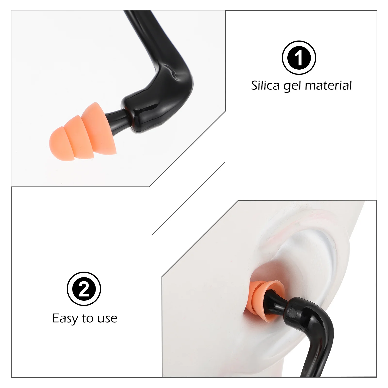 

8Pcs Noise Proof Earplugs Silicone Soft Lightweight Hearing Bands for Airplane Students Protective Banded Ear Plugs