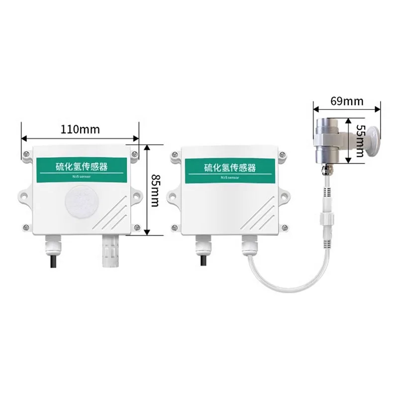 Hydrogen sulfide sensor H2S transmitter breeding pollution concentration monitoring RS485 toxic and harmful gas detector