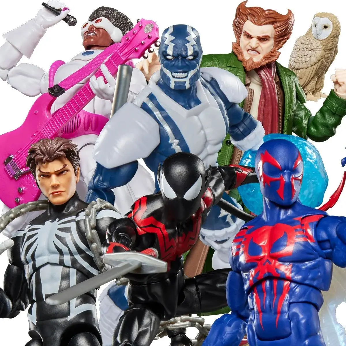 Figura de Ação Marvel Legends Retro 2099 Nightcrawler Spiderman Hypno Hustler Owl Cardiac Mysterio 6 polegadas