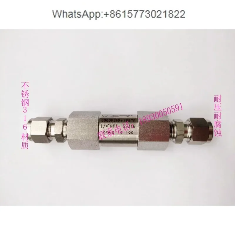 Stainless steel 316 flame arrester, h-ydrogen methane flame , laboratory high-purity gas, 1/4NPT inner wire