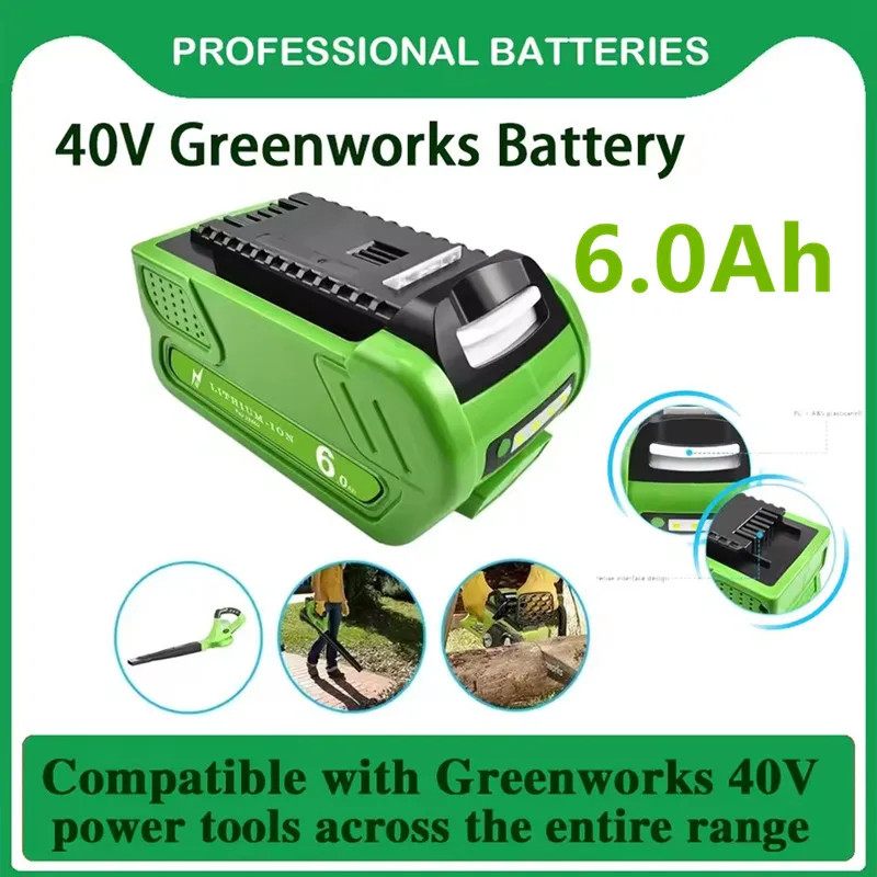 

Greebo 40V lithium battery compatible with original Greenworks lawn mower, hedge garden electric tool universal