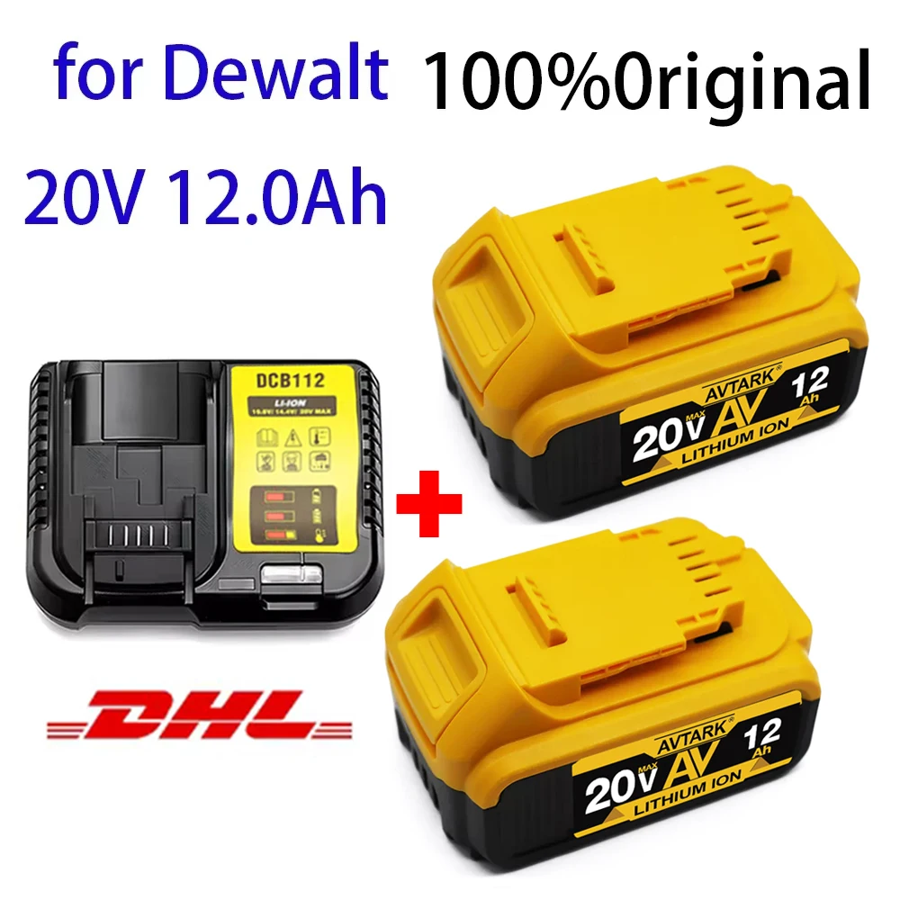 

DHL Genuine 18V/20 Volt MAX 12.0Ah 8.0Ah DCB200 Replacement Li-ion Battery for DeWalt DCB205 DCB201 DCB203 Power Tool Batteries