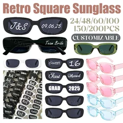 24-200Pcs Customizable Wedding Sunglass Retro Vintage Sunglasses Personalization Bridal Party Favors Custom Party Sunglasses