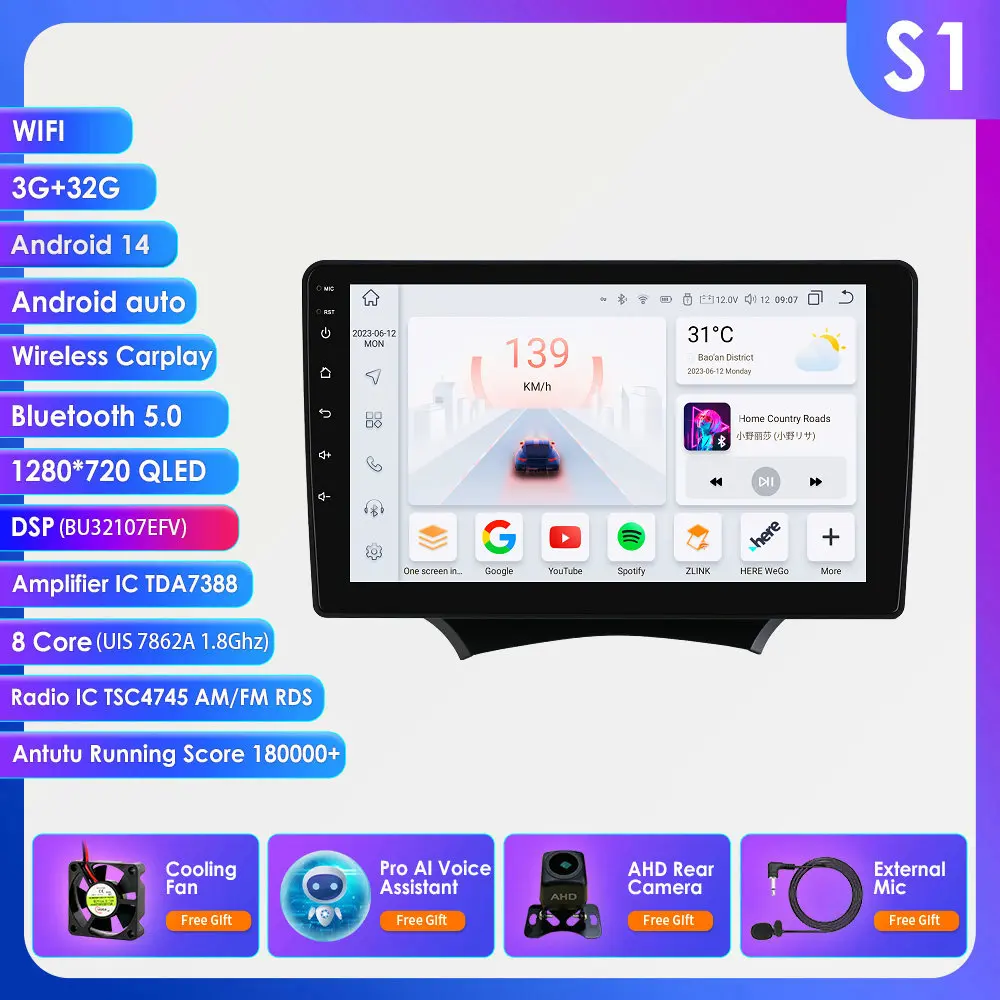 Autoradio voor Ford KA 2008 2009 2010 2011 2012 2013 2014 Carplay Android Auto multimediaspeler 2din 360 camera GPS stereo audio