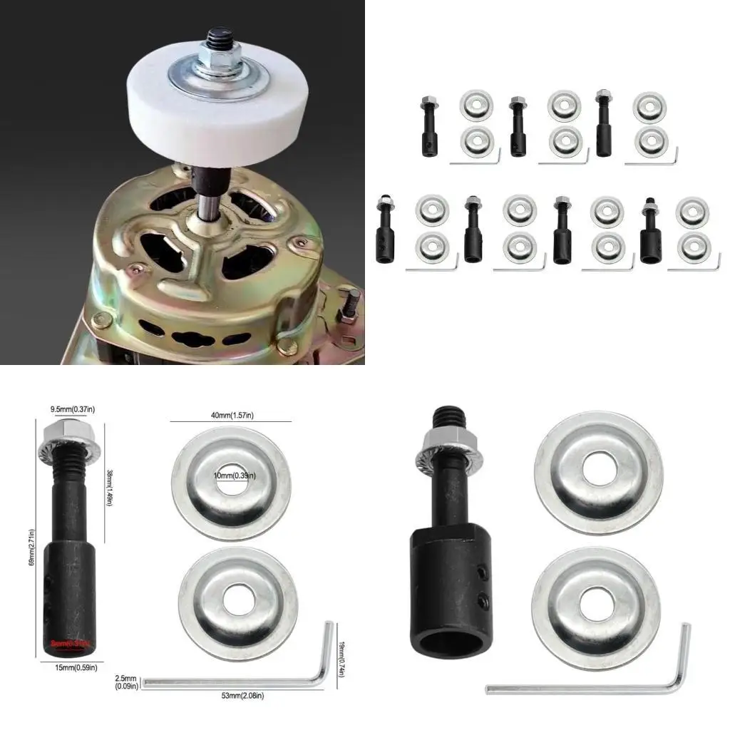 

R9UF Spindle Adapter Left and Right Grinding and Polishing Rod Set for Electric Motor Table Efficient Tool