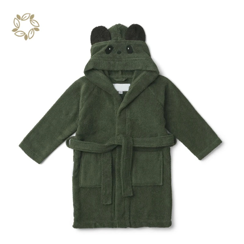 Kids Bath Robe Eco Friendly baby bathrobe Organic Cotton towelling robe baby hooded bath Sustainable bath robe child