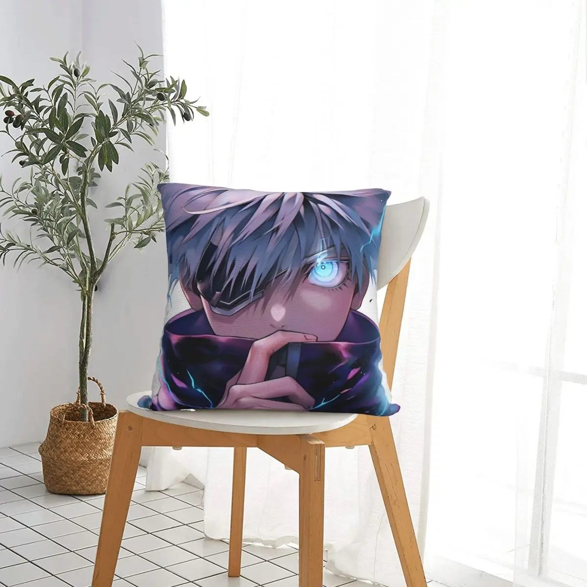 Jujutsu Kaisen Gojo Satoru Pillowcase Polyester Cushion Cover Decorations Pillow Case Cover Living Room Zipper 40*40cm