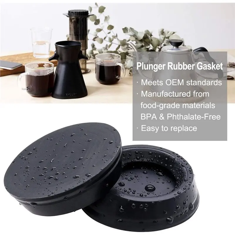 X17A 2025 NEW-2Pcs المكبس المطاط طوقا سيليكون الختم ل Aeropress القهوة و ماكينة الاسبريسو المكبس جوانات مطاطية