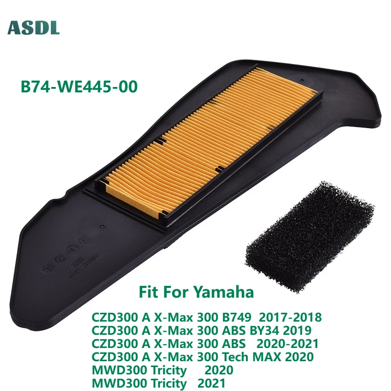 

Motorcycle Air Filter Cleaner B74-WE445-00 for Yamaha CZD300 A X-Max 300 B749 BY34 Tech MAX MWD300 Tricity B74-WE445-00 4301