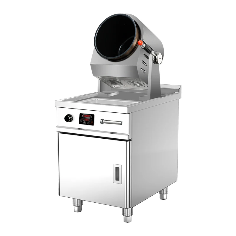 

In-Smart Commercial Drum Intelligent Chinese Food Rice Automatic Robot Cooking Machine Fully Stir Fry Electric With Cabinet 5kw