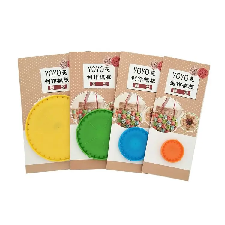 

DIY Tools, with Chinese and English Graphic Tutorials, Fabric Flower Maker, Round YOYO Flower Making Template 3pieces