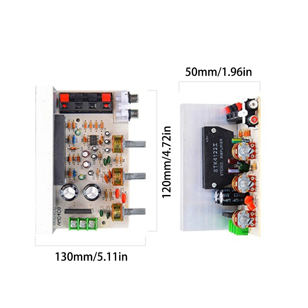 DX-0408 50W+50W 2.0 Channel Subwoofer Amplifier Board High Power Volume Potentiometer STK Thick Film Series Stereo Amplifier