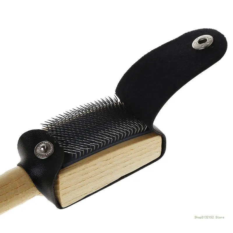 QX2E Ballet Dance Shoe Wire Brush PU Protector Cover Handle Ballroom Suede Soles Latin Dance Shoe Cleaning Brushes