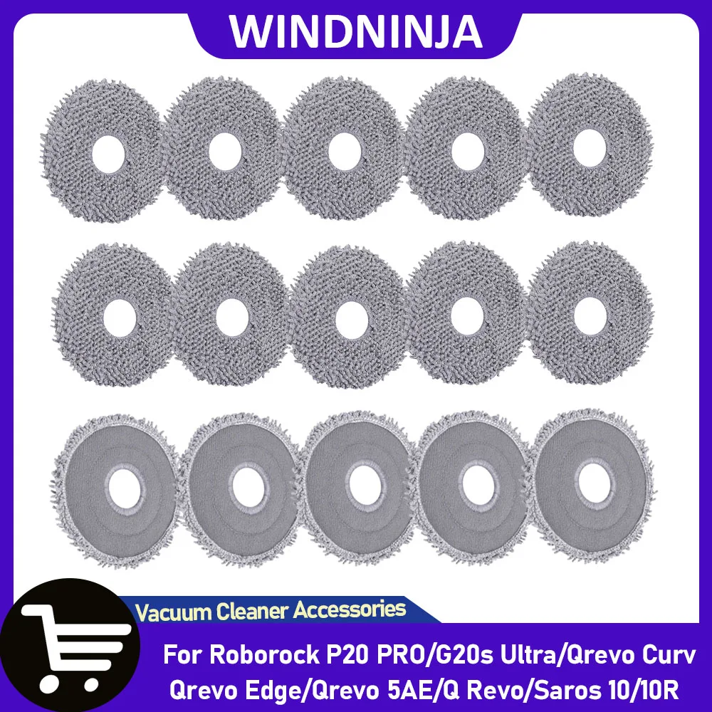 Mop Rags Parts For Roborock P20 PRO/G20s Ultra/P10/P10pro/Saros 10R/Qrevo Curv/Qrevo Edge/Q Revo/Qrevo MaxV/QV 35A/Saros 10/10R