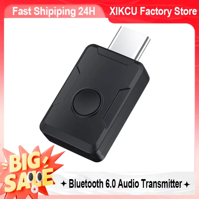 Bluetooth 6.0 Wireless Audio Transmitter QCC3086 LE Audio Auracast One-to-Many Broadcast Low Latency Adapter For Laptop Console