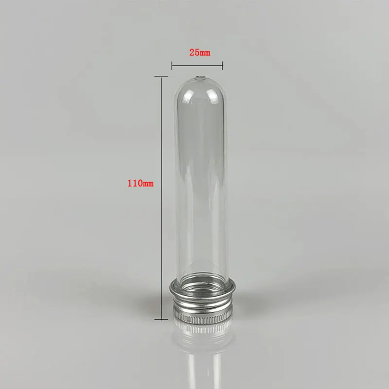 20 Pcs Lab 30ml PET Test Tube Bottle Transparent Cylindrical Plastic Refillable Bottle For Mask Candy Data Line 25*110mm