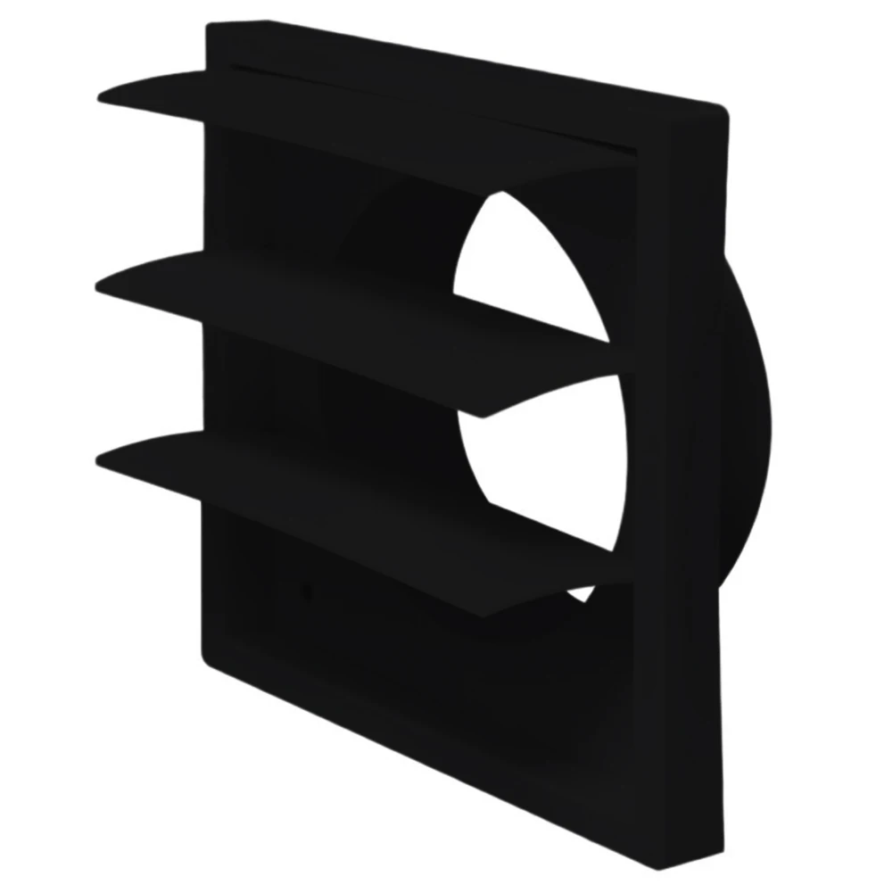 غطاء فتحة تهوية عادم أسود طويل الأمد مقاس 4 بوصات لتدفق الهواء/الخفض السريع، ومضاد للبعوض ودرع المطر مناسب للاستخدامات الخارجية المختلفة