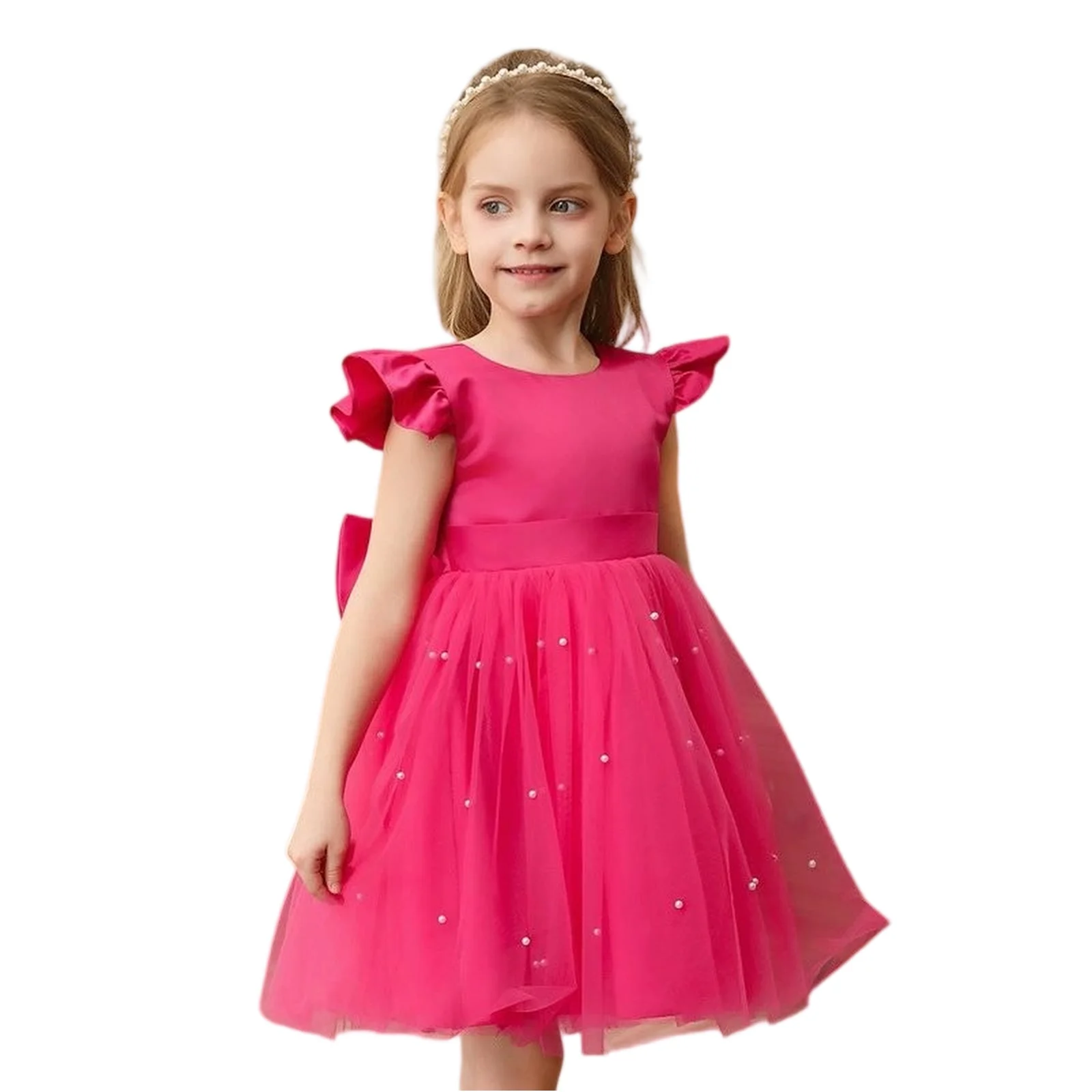 

Fashion Dress Exquisite Simple Mesh Girl Princess Dress Sleeveless Lightweight Versatile Kid Dress Trendy Retro Elegant Dresses