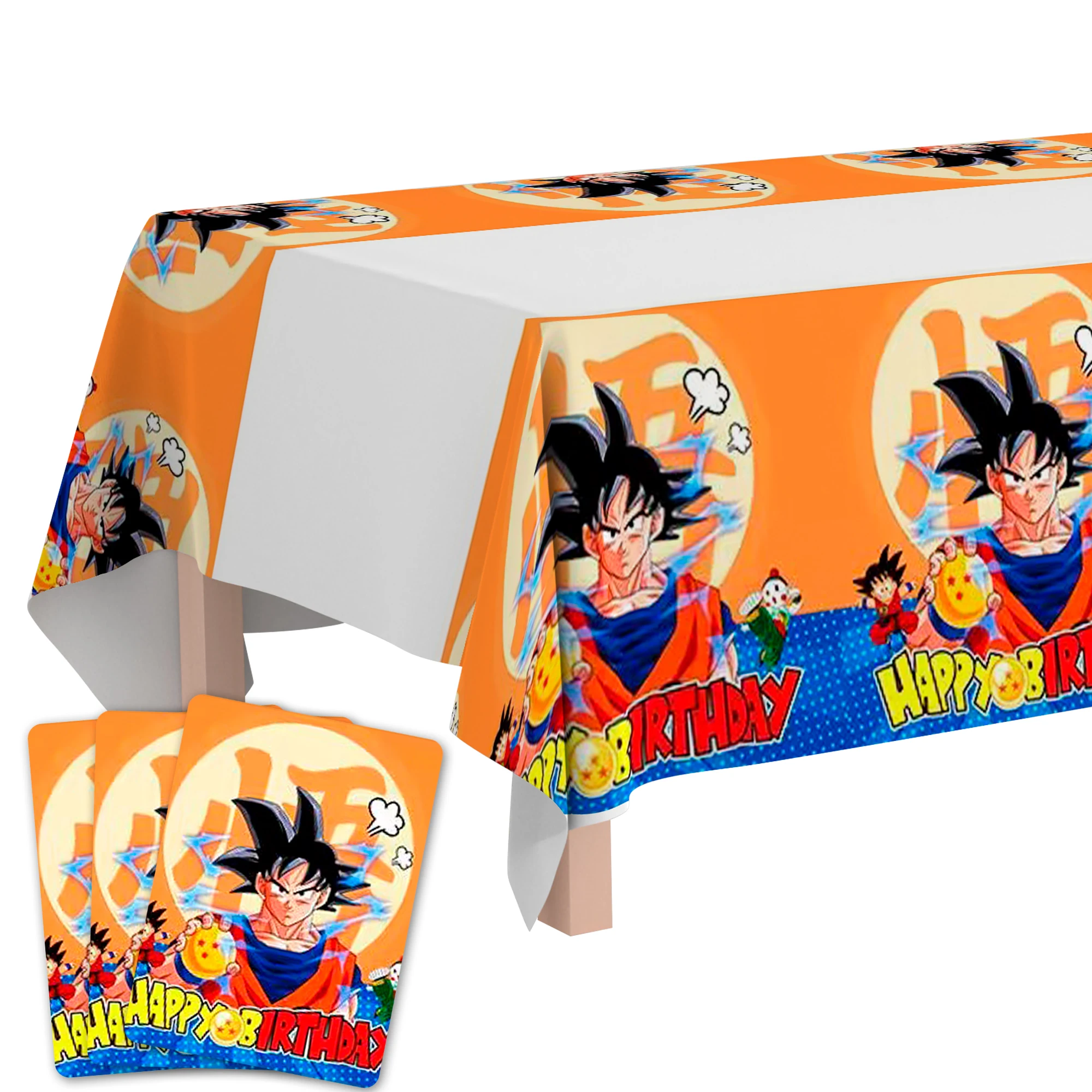 3 piezas de mantel para fiesta de Dragon Ball, manteles de cumpleaños de Dragon Ball, cubiertas de mesa de Dragon Ball para decoraciones de fiesta de Dragon Ball