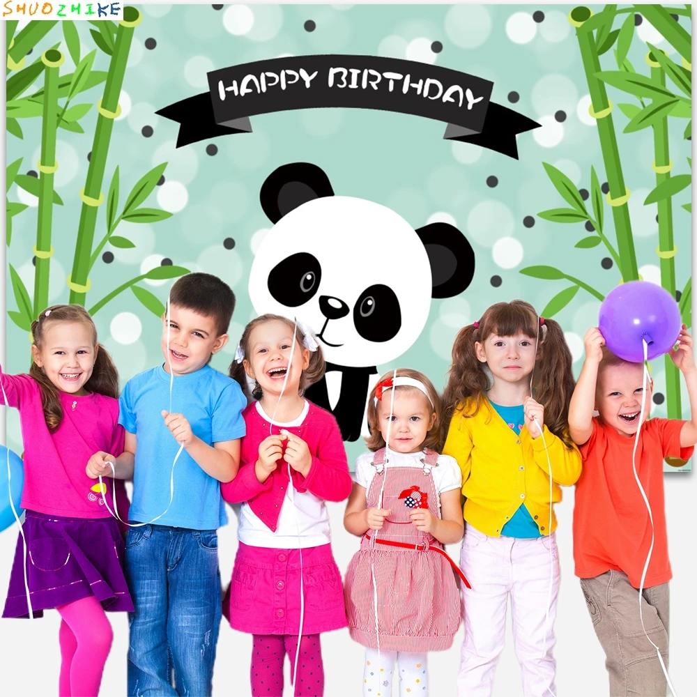 Panda-Hintergrund, grüne Bambusblumen, Neugeborene, Babyparty, Kindergeburtstag, Party, Fotografie, Hintergrund, Dekoration, Fotostudio-Requisiten