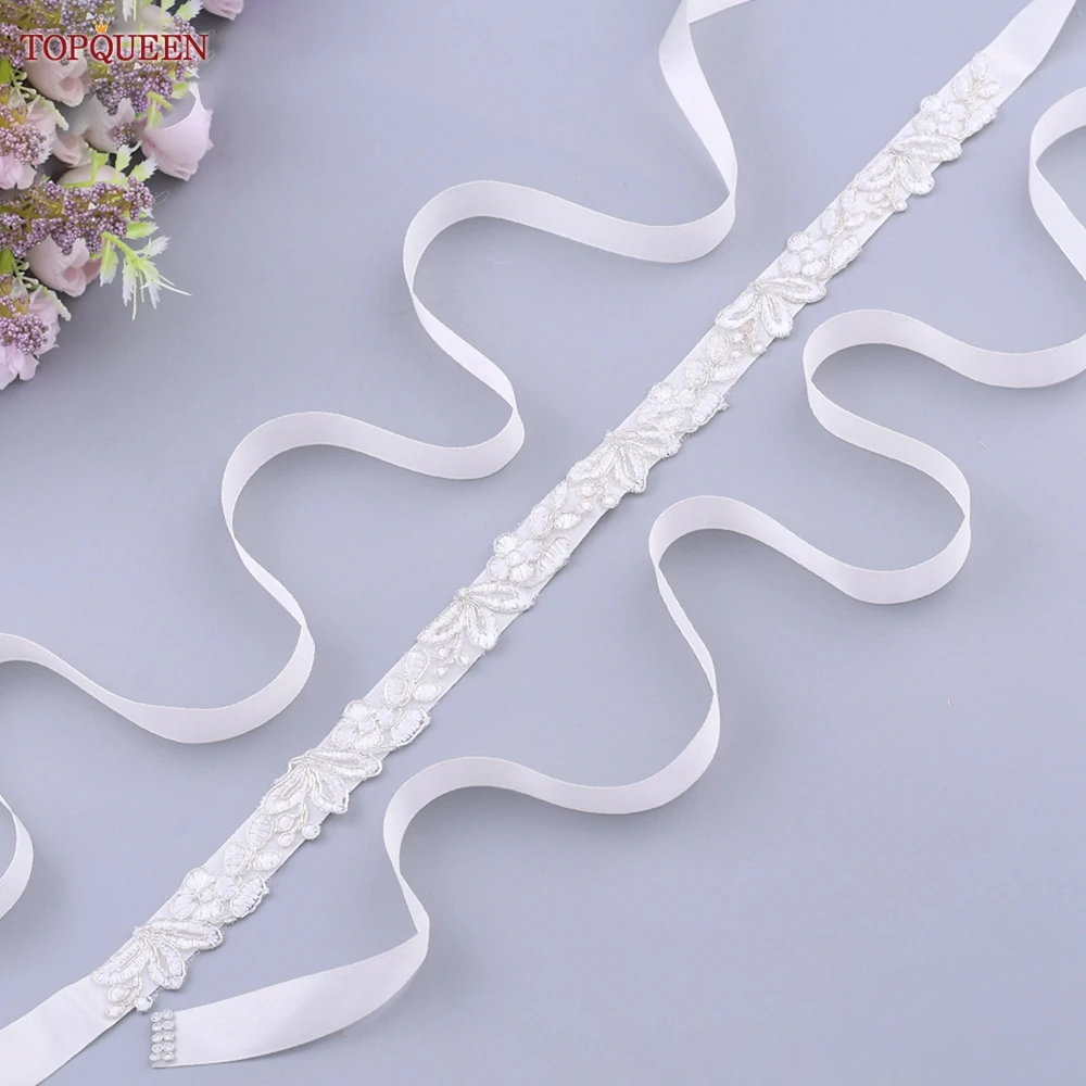 

TOPQUEEN Lace Wedding Belt Formal Dresses Sash For Women Party Handmade Embroidery Maternity Waistband Wedding Accessories S470