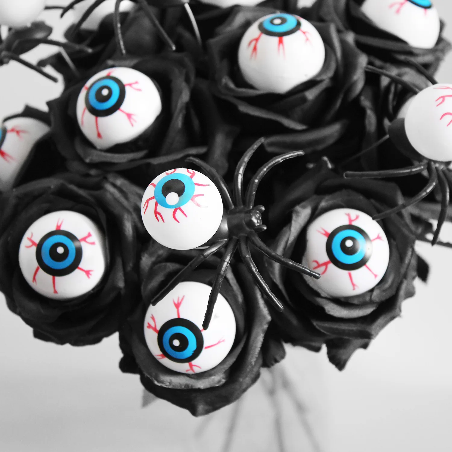 هالوين مقلة العين روز الأسود وهمية زهرة واحدة الجذعية مع مقل العيون شبح مهرجان مخيف ديكور حفلات دور اللعب كشك الصور الدعائم