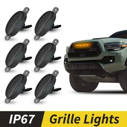 Led Grille Verlichting Marker W/Projector Lens Montage Compatibel Met Auto 'S, Pickups, Vrachtwagens, Suv, trailer, 3000K Amber