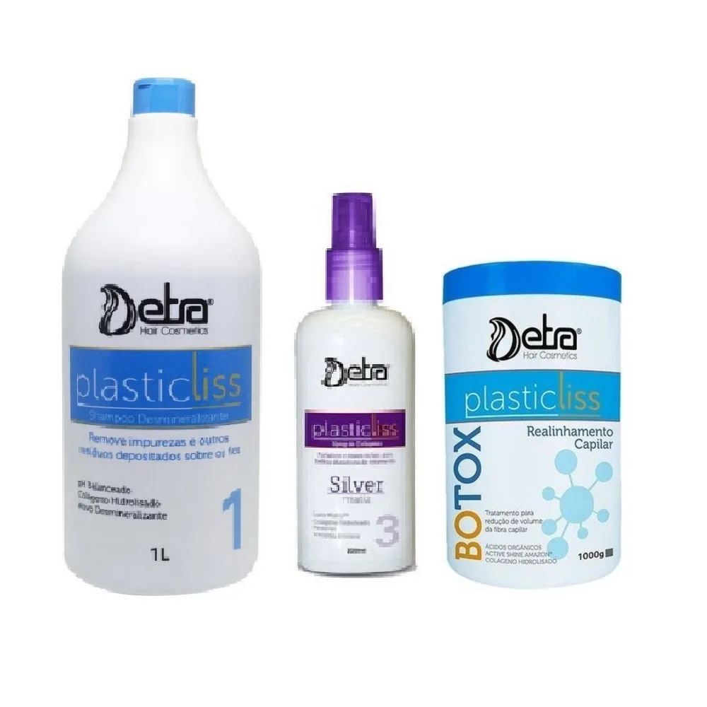 Detra Plastic Liss Botox Kit 1Kg + 1L Shampoo + Spray 200ml