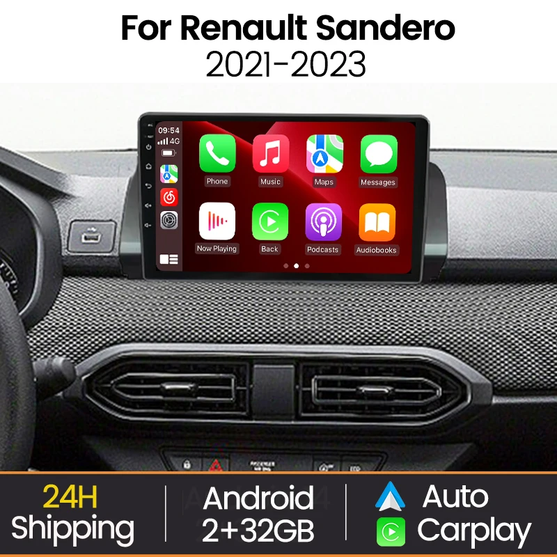 Android Auto Carplay Car Radio Multimedia Player For Renault Sandero 2021-2023 GPS WIFI  Head Unit Audio Intelligent Car System