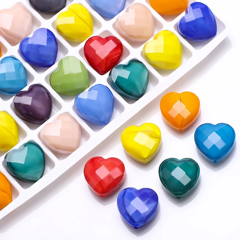 10 Stück 16 mm Liebe Herz Spacer Perlen Acryl Herz Perlen für Schmuckherstellung Diy Armband Halskette Ohrringe Kunsthandwerk Zubehör