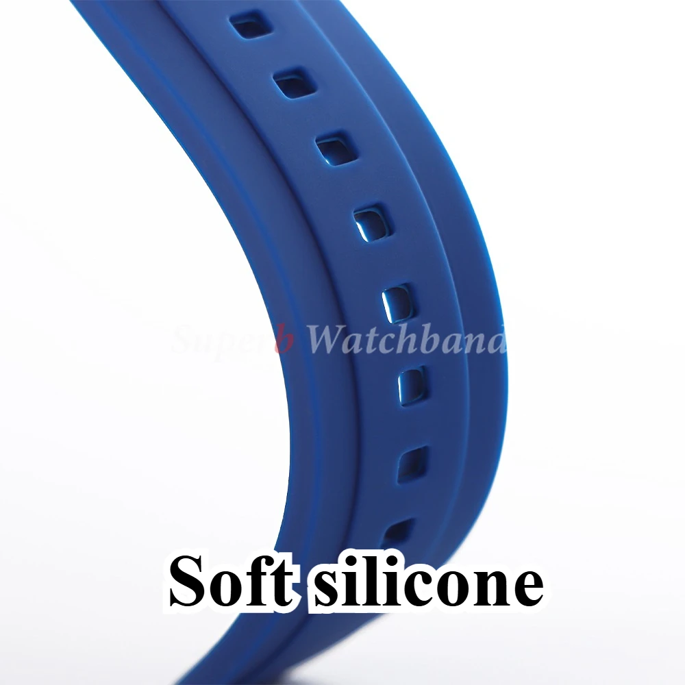حزام ساعة مطاطي ذو نهاية منحنية لساعة أوميغا مونساش 20 مللي متر 22 مللي متر للرجال والنساء سوار معصم رياضي عالمي لرولكس