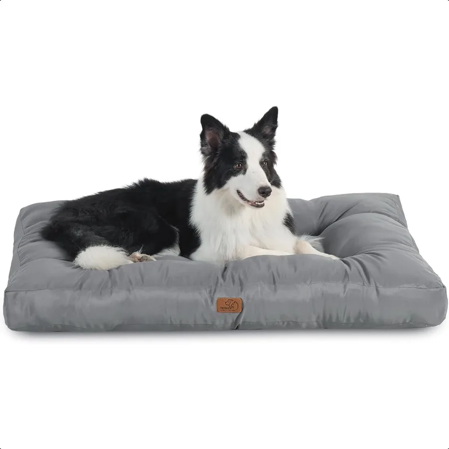 Camas para perros de gran tamaño, colchoneta lavable para mascotas con tela Oxford, almohada para mascotas, cojín para caja, colchoneta gris para perros al aire libre 36x27x4 G
