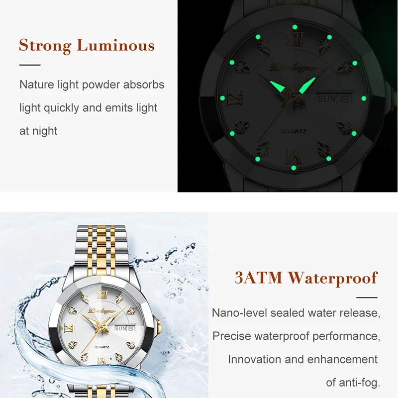 POEDAGAR Small Dial Ladies Watch Luxury Diamond Style Rose Gold Stainless Steel Bracelet Women Quartz Wristwatches Luminous 2023