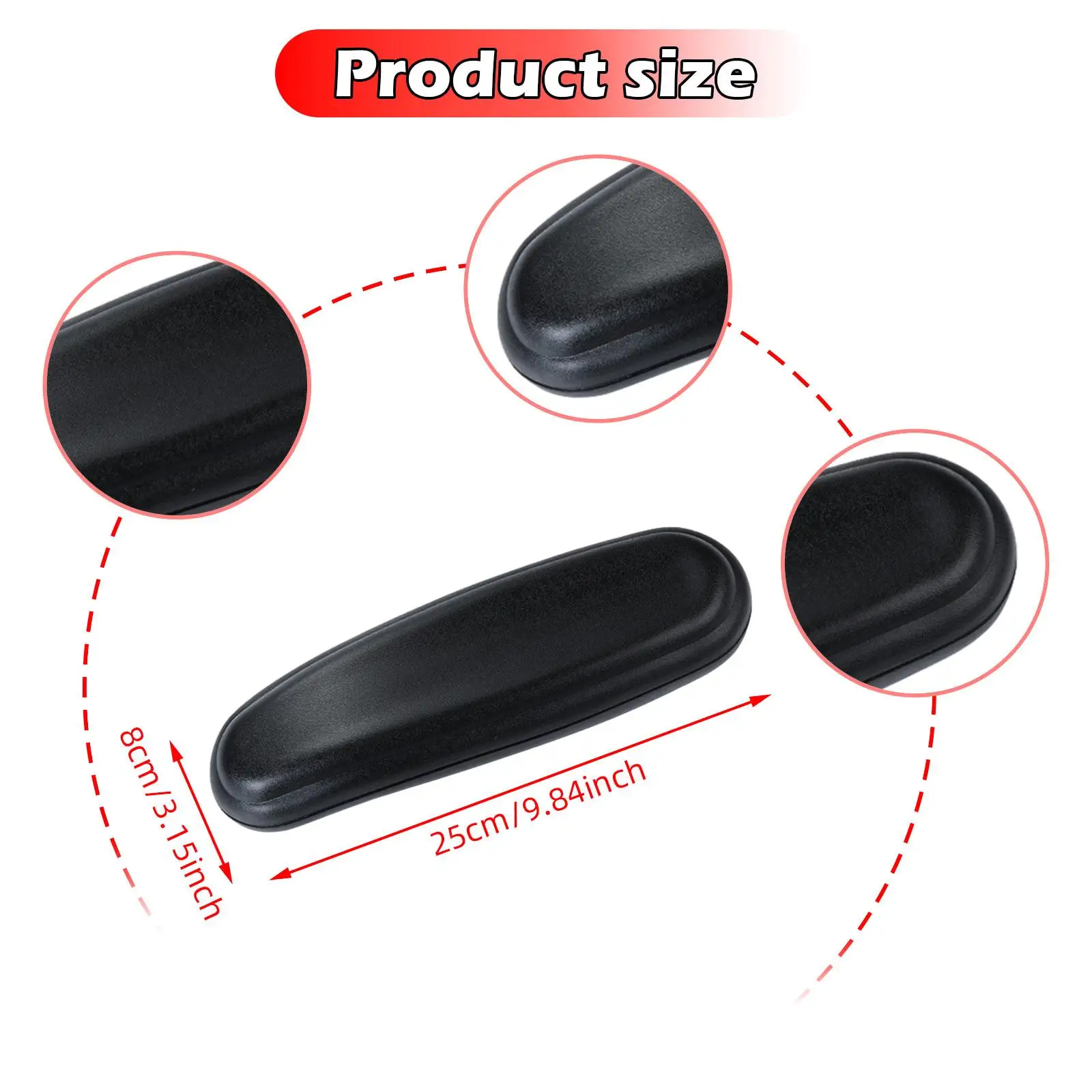 Flexible Armrest Pads PU Material Durable Replacement Accessory for Computer Office Gaming Chair view 2