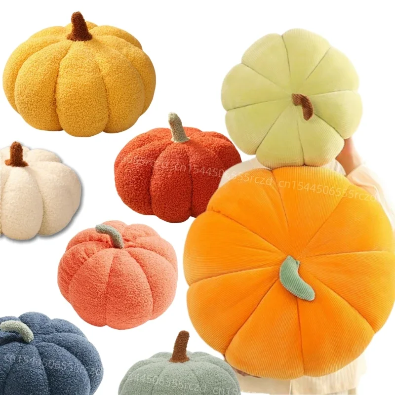 

18-35cm Kawaii Simulation Nordic Halloween Pumpkin Plush Toys Lovely Soft Plant Stuffed Doll Holidays Props Decor Throw Pillow