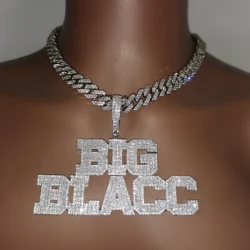 Custom Name Necklace AAA Zirconia Letters With Big Hoop CubanChain Pendant For Men Women Hip Hop Jewelry