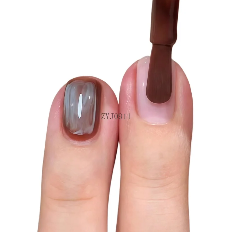 

Chocolate milk, gentle and white, smudged nail polish, women's free toes