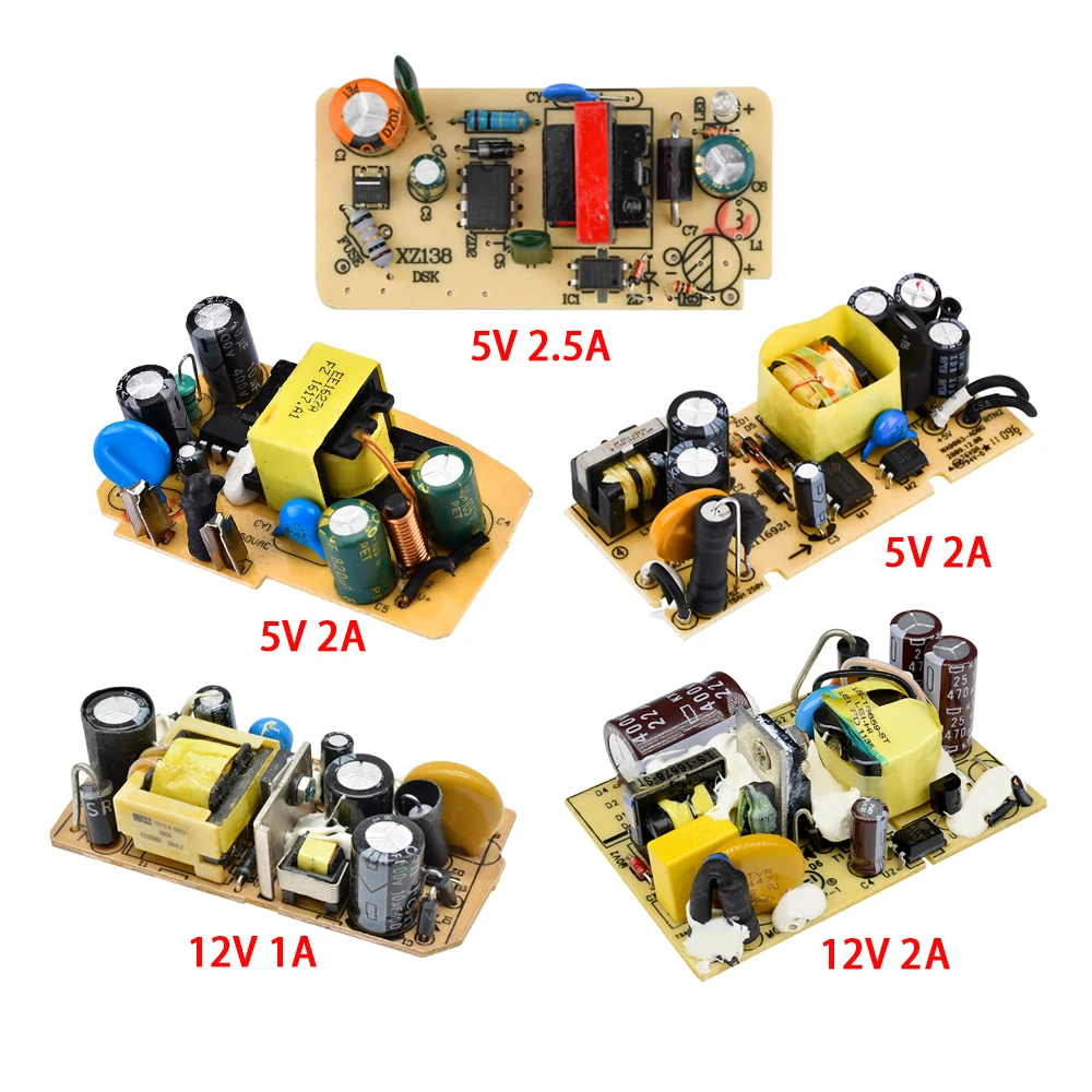 AC-DC AC 100V-240V to DC 5V 12V 1A 2A 2.5A Switching Power Supply Module Switch Overvoltage Overcurrent Short Circuit Protection